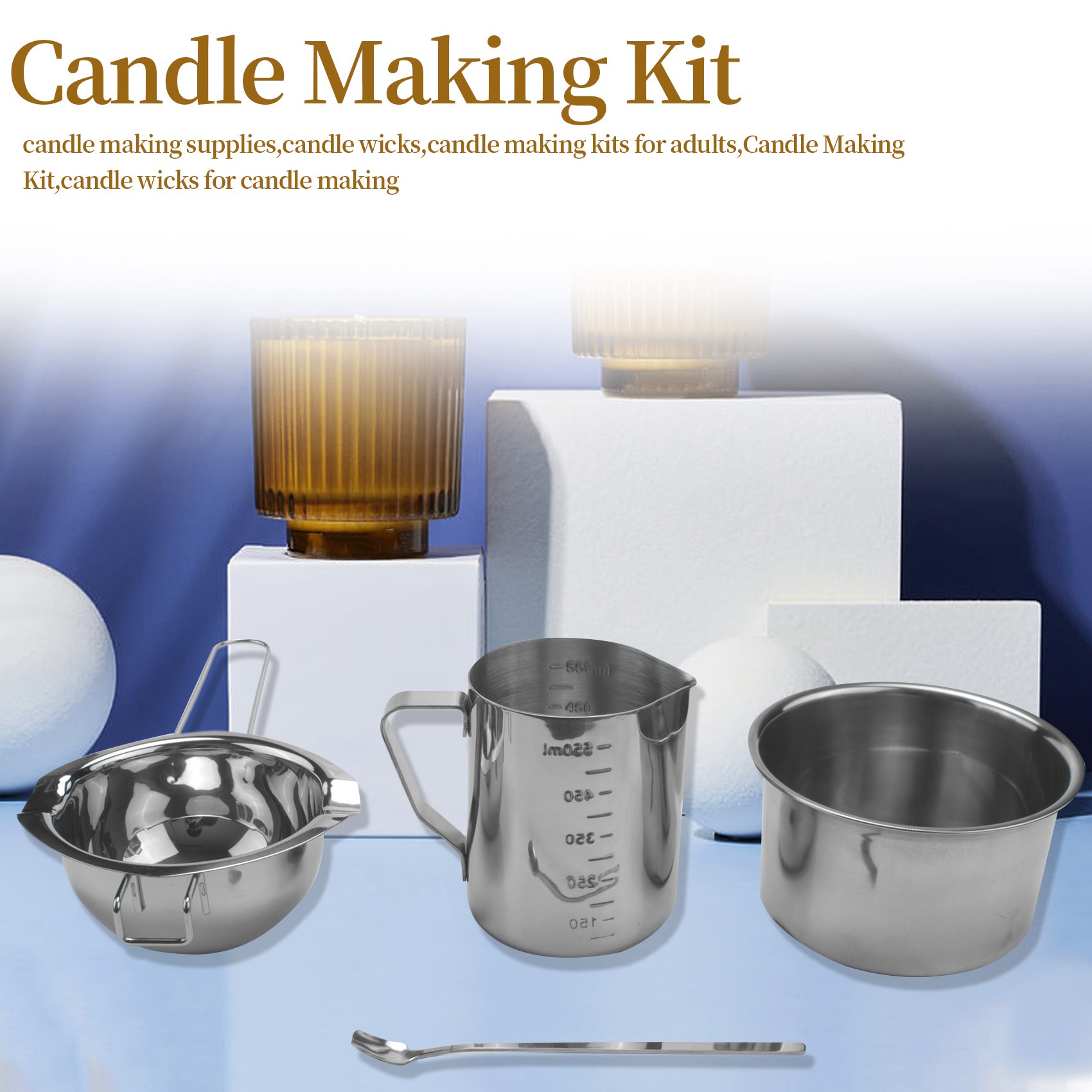 AEE8-4 세트 스테인리스 스틸 이중 보일러 롱 핸들 - Soap Making Double Boiler 리뷰 및 가격