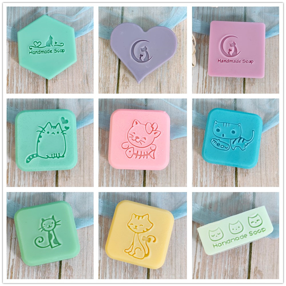 귀여운 고양이 수제 비누 스탬프 키티 스타일 DIY 공 - Soap Stamp Custom 리뷰 및 가격