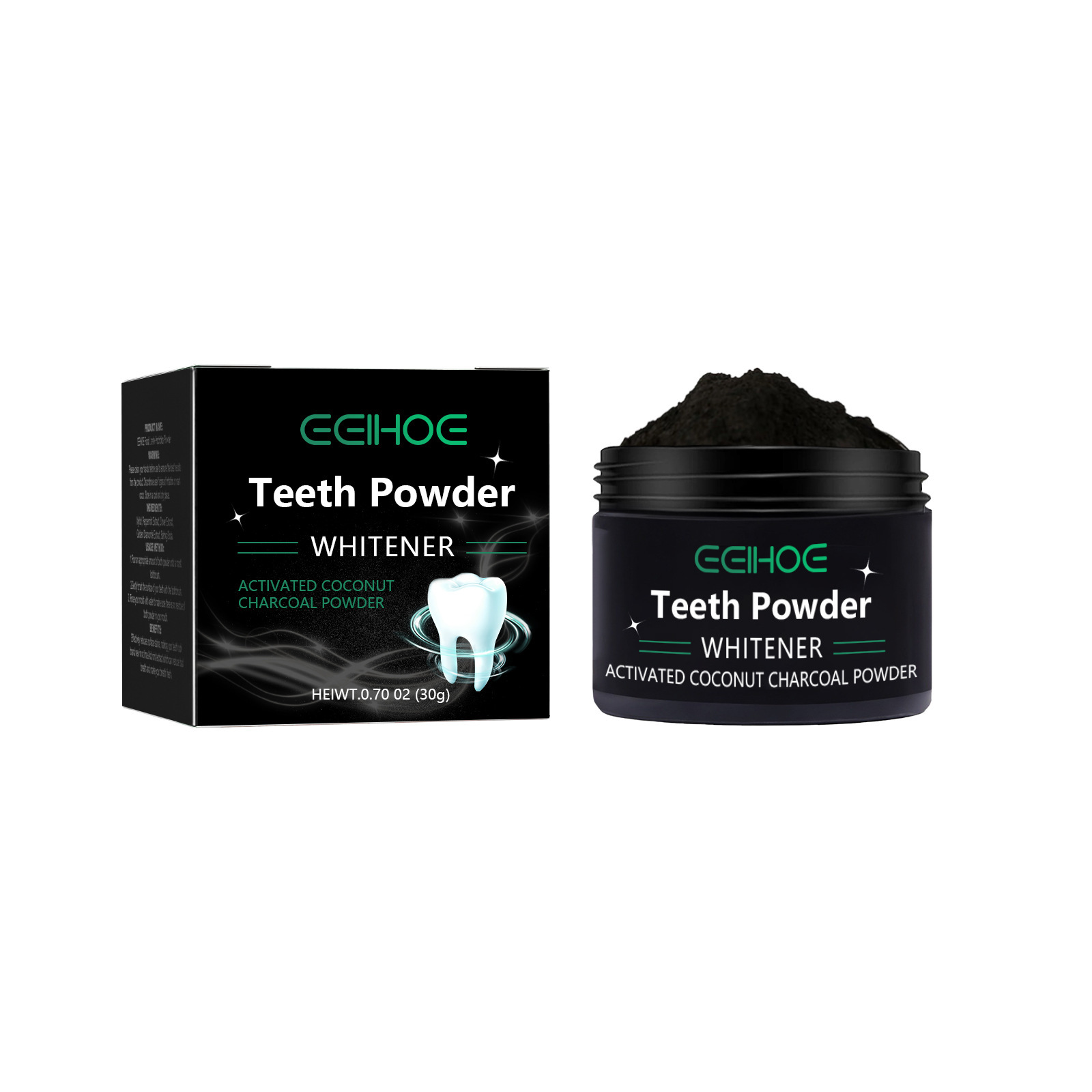 치아 미백 제품을위한 EELHOE 숯 분말 얼룩 제거  - Activated Charcoal Powder 리뷰 및 가격