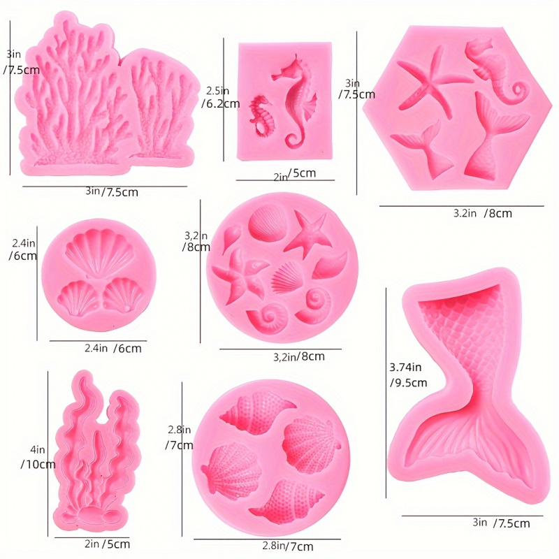 세트 8개의 요정 모양 실리콘 몰드, 바다 테마 초콜릿 - Soap Making Vendors 리뷰 및 가격