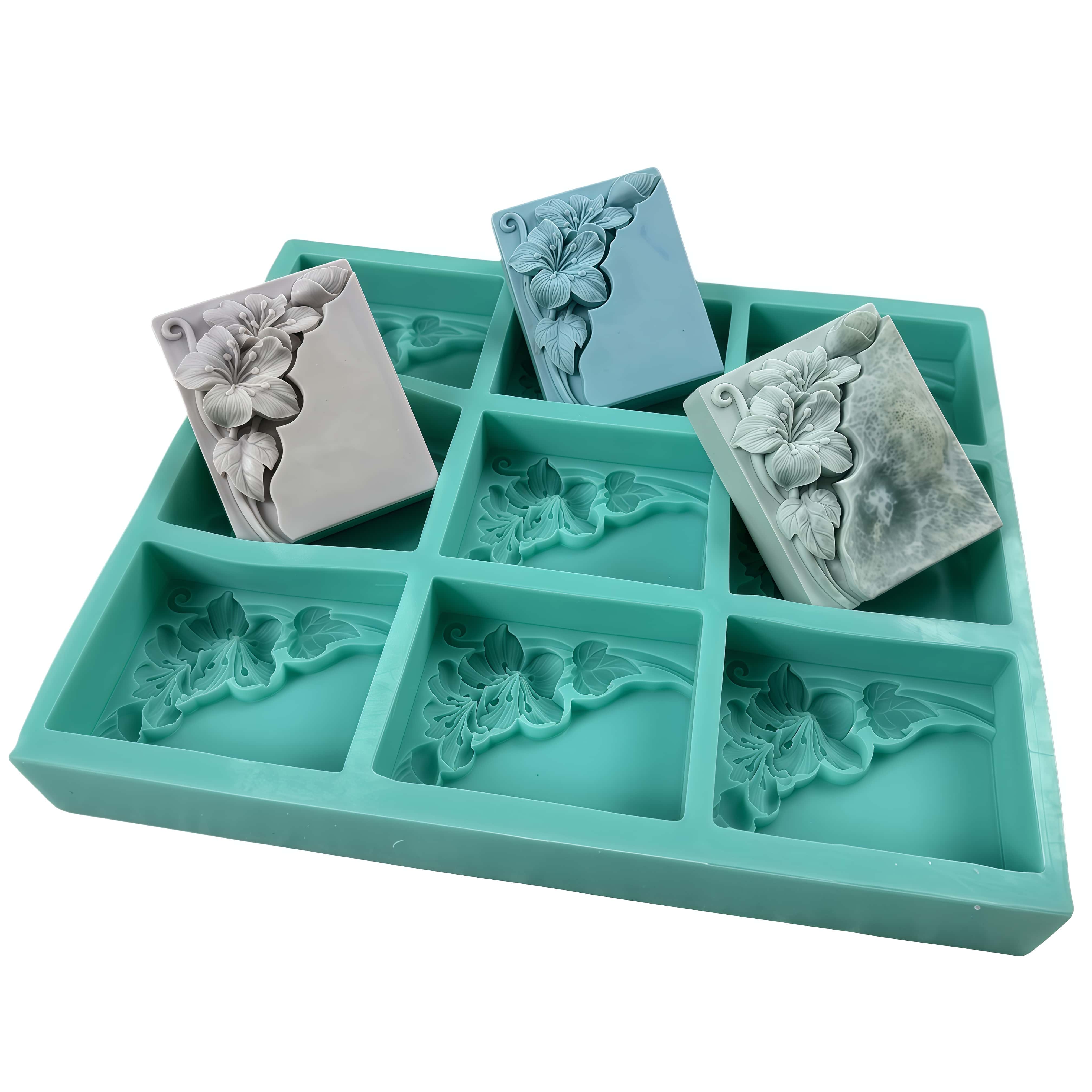 9구 탄광 꽃 비누 몰드, 천연 비누 제작용 꽃무늬 실 - Soap Making Vendors 리뷰 및 가격