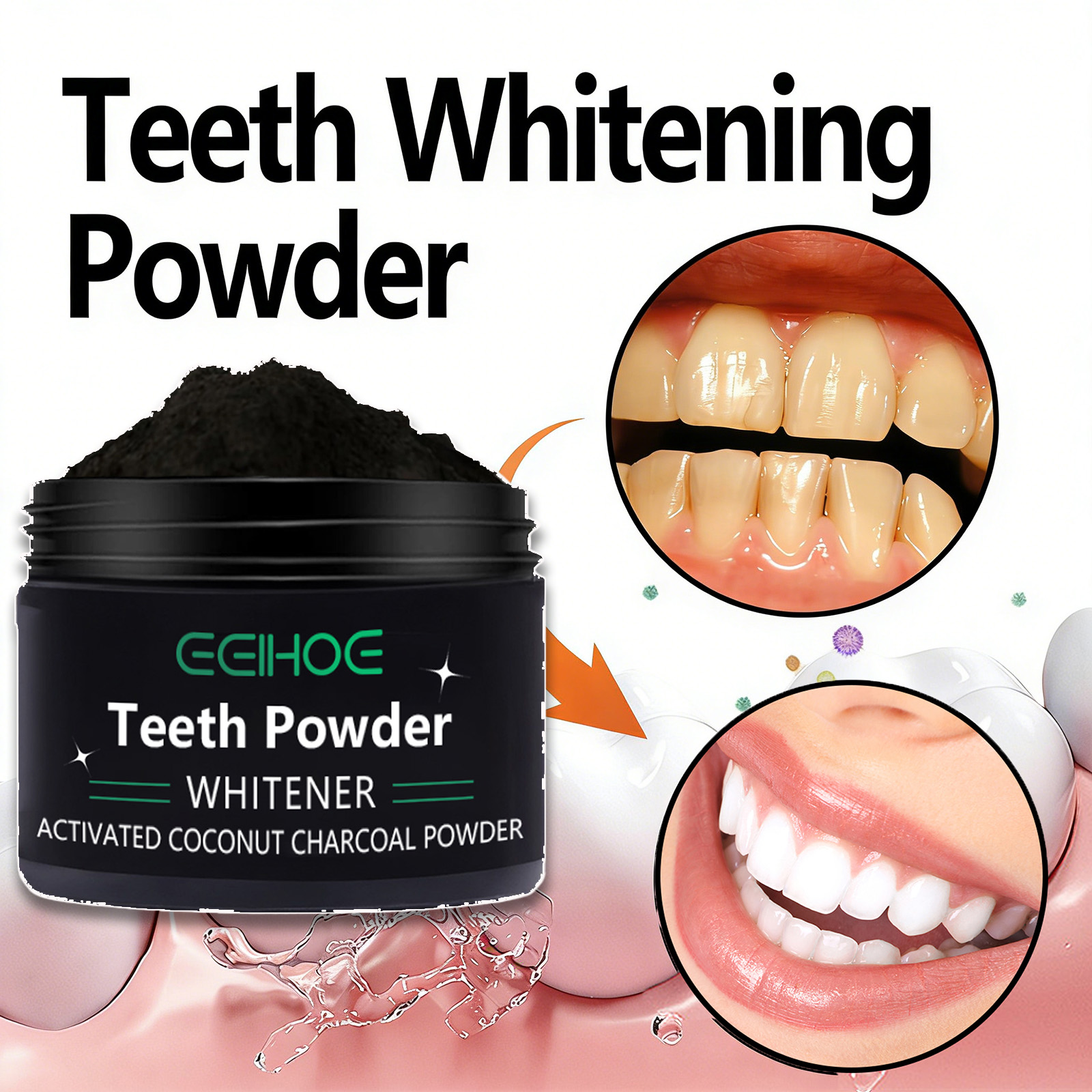 천연 치아 미백 파우더, 누런 치아 에나멜 얼룩 제거, - Activated Charcoal Powder 리뷰 및 가격