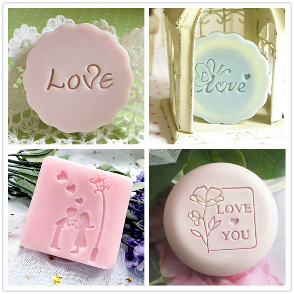 사랑 단어 발렌타인 데이 꽃 만화 패턴 비누 스탬프 수 - Soap Stamp Custom 리뷰 및 가격