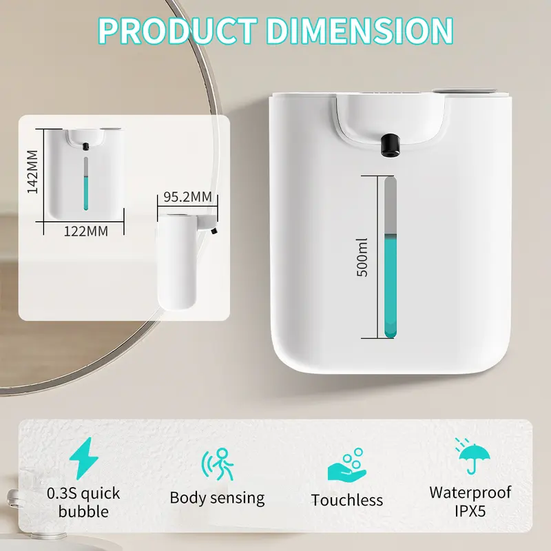 500ML 대용량 9단계 조절 가능한 거품/액체 IPX - Soap Making Machine 리뷰 및 가격