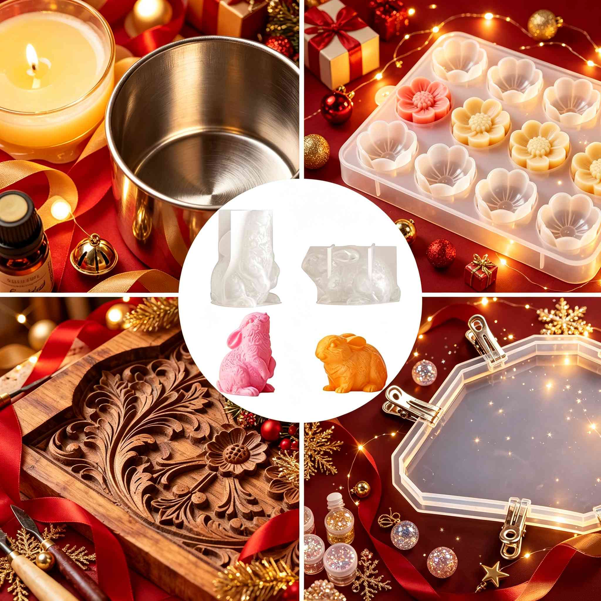 3D 토끼 실리콘 캔들 몰드 2가지 스타일 부활절 동물 - Soap Making Party 리뷰 및 가격