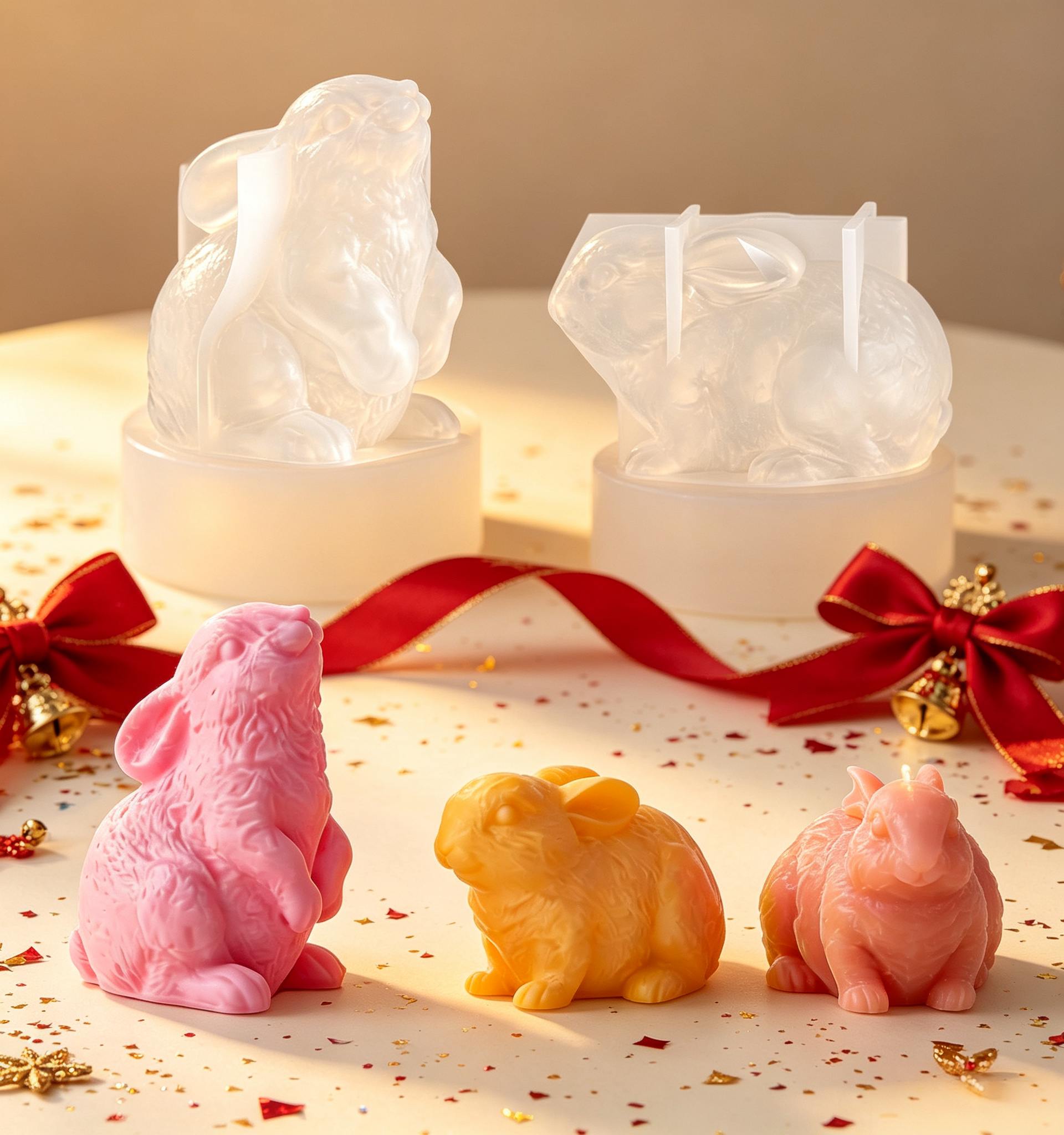 3D 토끼 실리콘 캔들 몰드 2가지 스타일 부활절 동물 - Soap Making Party 리뷰 및 가격
